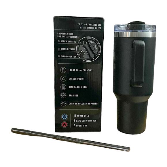 40 oz 'Thanks for all You Do'!' Stainless Steel Hot Cold Tumbler with Handle - Picture 4 of 10